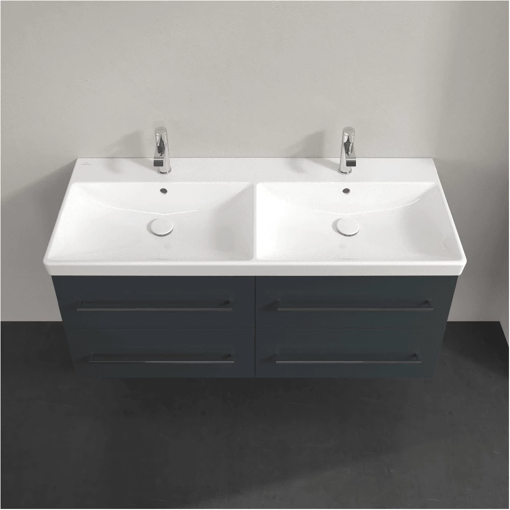 Villeroy & Boch Avento Crystal Grey 1200mm Wall Hung Vanity Unit & Double Basin 3 Villeroy & Boch Avento Crystal Grey 1200mm Wall Hung Vanity Unit & Double Basin - Image 3