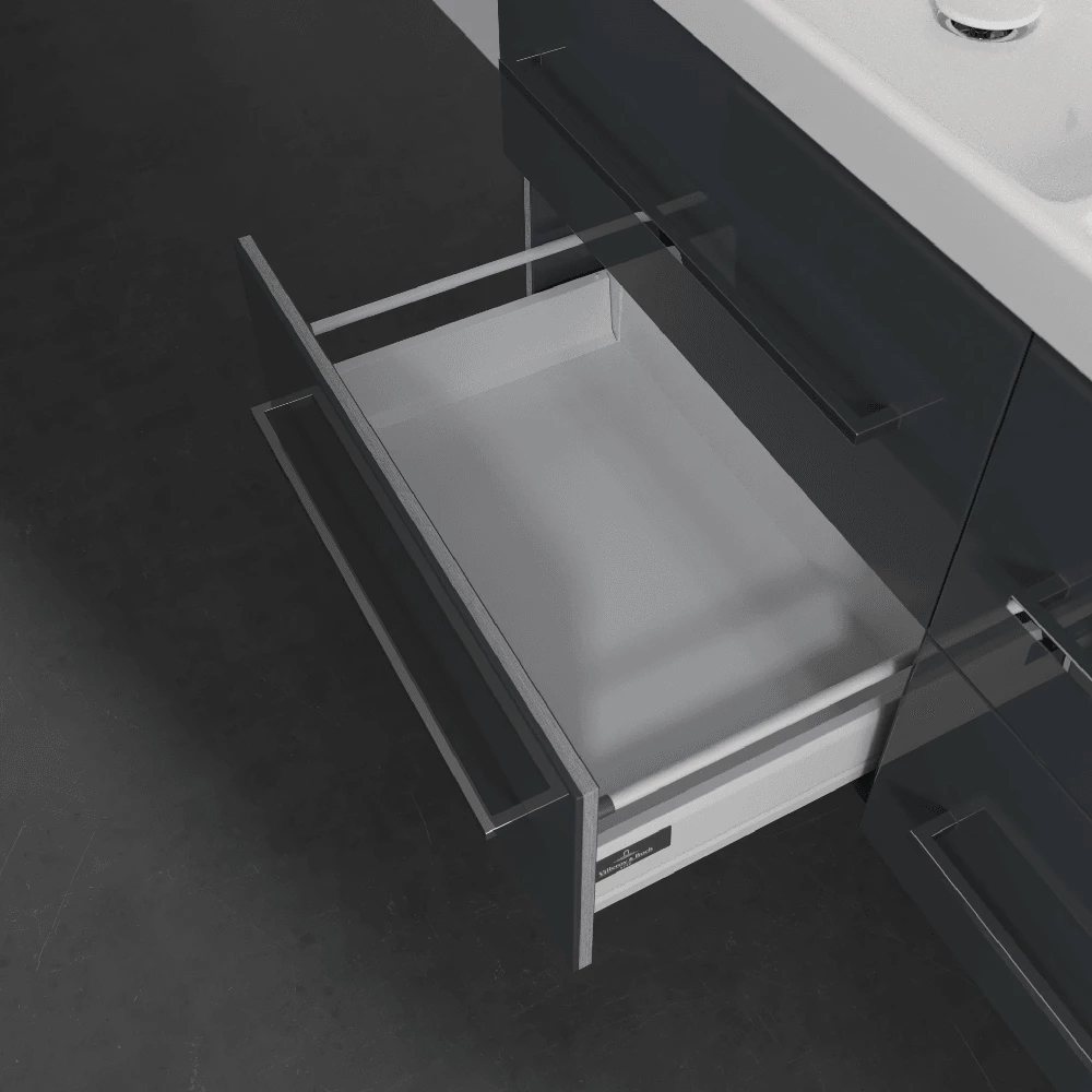 Villeroy & Boch Avento Crystal Grey 1200mm Wall Hung Vanity Unit & Double Basin 6 Villeroy & Boch Avento Crystal Grey 1200mm Wall Hung Vanity Unit & Double Basin - Image 6