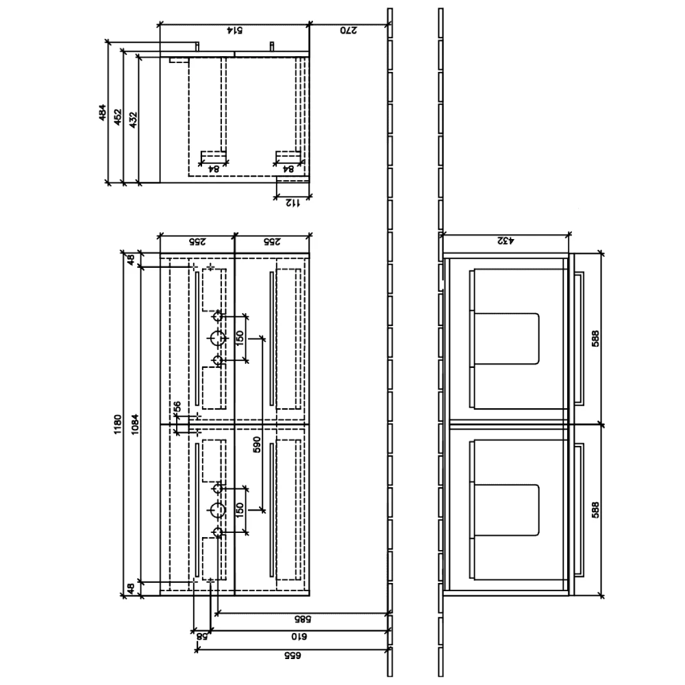 Villeroy & Boch Avento Crystal Grey 1200mm Wall Hung Vanity Unit & Double Basin 8 Villeroy & Boch Avento Crystal Grey 1200mm Wall Hung Vanity Unit & Double Basin - Image 8