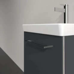 Villeroy & Boch Avento Crystal Grey 450mm Wall Hung Vanity Unit & Basin -HANSGROHE Shop villeroy boch avento crystal grey 450mm wall hung vanity unit basin p66229 285494 image