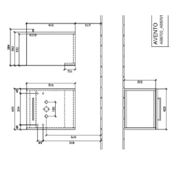Villeroy & Boch Avento Crystal Grey 450mm Wall Hung Vanity Unit & Basin -HANSGROHE Shop villeroy boch avento crystal grey 450mm wall hung vanity unit basin p66229 285497 image