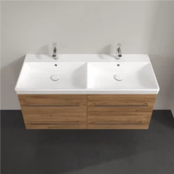 Villeroy & Boch Avento Oak Kansas 1200mm Wall Hung Vanity Unit & Double Basin -HANSGROHE Shop villeroy boch avento oak kansas 1200mm wall hung vanity unit double basin p66299 285871 image