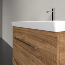 Villeroy & Boch Avento Oak Kansas 800mm Wall Hung Vanity Unit & Basin -HANSGROHE Shop villeroy boch avento oak kansas 800mm wall hung vanity unit basin p66281 285709 image