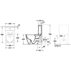 Villeroy & Boch Avento White Rimless Close Coupled Toilet, Cistern & Soft Close Seat -HANSGROHE Shop villeroy boch avento white rimless close coupled toilet cistern soft close seat p66048 285294 image