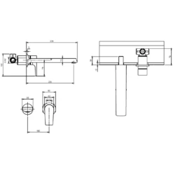 Villeroy & Boch Liberty Chrome Wall Mounted Single-lever Basin Mixer, 220mm Spout, No Waste -HANSGROHE Shop villeroy boch liberty chrome wall mounted single lever basin mixer 220mm spout no waste p69514 294010 image