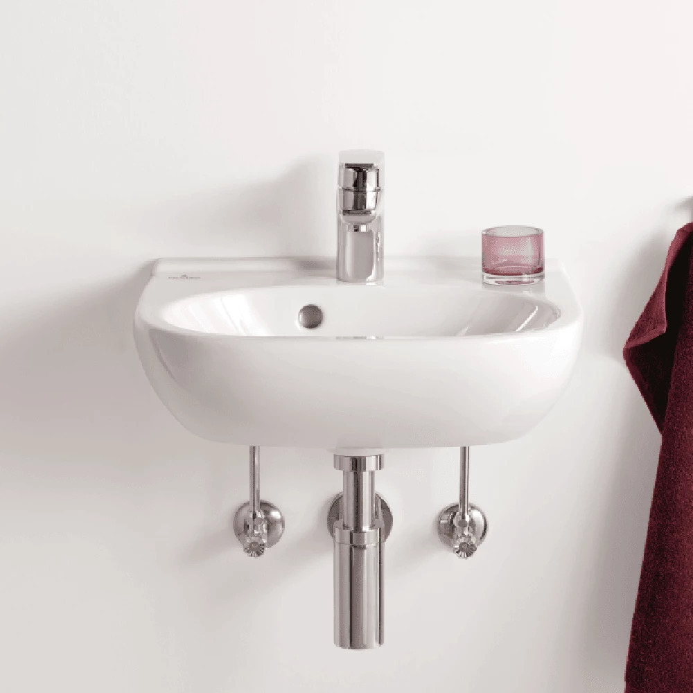 Villeroy & Boch O.novo 450x350 1th White Basin & Semi Pedestal 2 Villeroy & Boch O.novo 450x350 1th White Basin & Semi Pedestal - Image 2