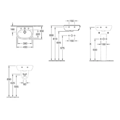 Villeroy & Boch O.novo 450x350 1th White Basin & Semi Pedestal 5 Villeroy & Boch O.novo 450x350 1th White Basin & Semi Pedestal -HANSGROHE Shop villeroy boch o novo 450x350 1th white basin semi pedestal p66017 285042 image