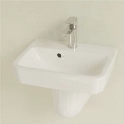 Villeroy & Boch O.novo 450x370 1th White Basin & Semi Pedestal -HANSGROHE Shop villeroy boch o novo 450x370 1th white basin semi pedestal p66003 285204 image