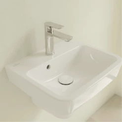 Villeroy & Boch O.novo 450x370 1th White Basin & Semi Pedestal -HANSGROHE Shop villeroy boch o novo 450x370 1th white basin semi pedestal p66003 285206 image