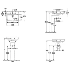 Villeroy & Boch O.novo 500x370 1th White Basin & Full Pedestal -HANSGROHE Shop villeroy boch o novo 500x370 1th white basin full pedestal p65997 285147 image