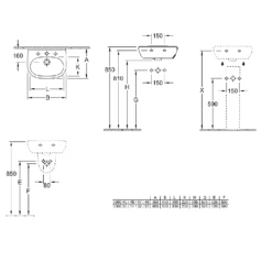 Villeroy & Boch O.novo 500x400 1th White Basin & Semi Pedestal -HANSGROHE Shop villeroy boch o novo 500x400 1th white basin semi pedestal p66019 285053 image