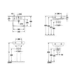 Villeroy & Boch O.novo 550x460 1th White Basin & Full Pedestal -HANSGROHE Shop villeroy boch o novo 550x460 1th white basin full pedestal p65999 285243 image