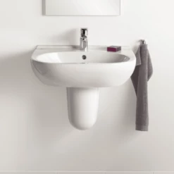 Villeroy & Boch O.novo 600x490 1th White Basin & Semi Pedestal -HANSGROHE Shop villeroy boch o novo 600x490 1th white basin semi pedestal p66014 285165 image