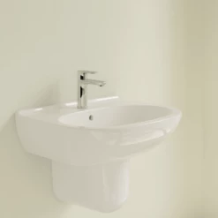 Villeroy & Boch O.novo 600x490 1th White Basin & Semi Pedestal -HANSGROHE Shop villeroy boch o novo 600x490 1th white basin semi pedestal p66014 285167 image