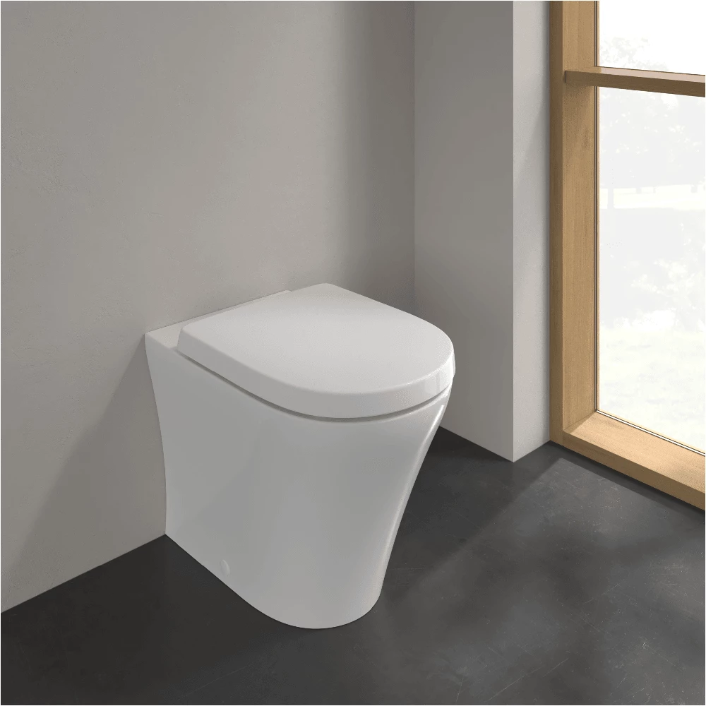 Villeroy & Boch O.novo Compact White Rimless Back To Wall Toilet & Soft Close Seat 1 Villeroy & Boch O.novo Compact White Rimless Back To Wall Toilet & Soft Close Seat