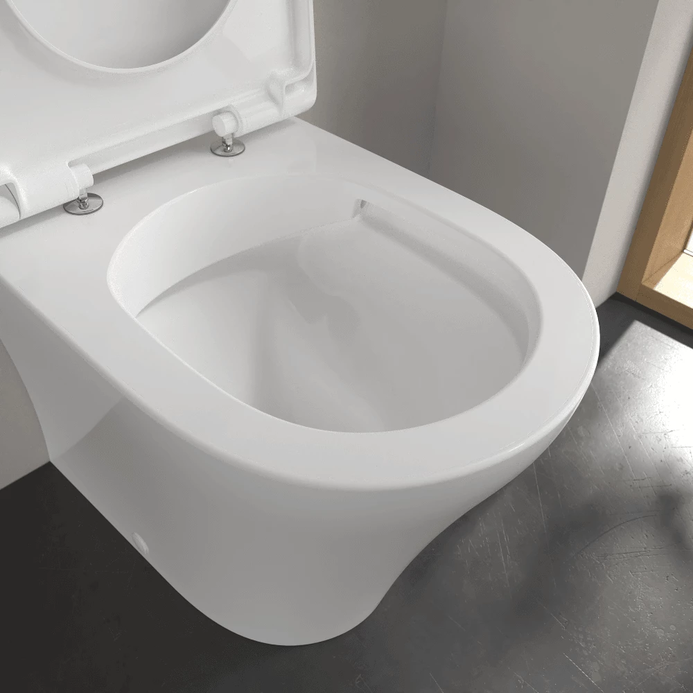 Villeroy & Boch O.novo Compact White Rimless Back To Wall Toilet & Soft Close Seat 2 Villeroy & Boch O.novo Compact White Rimless Back To Wall Toilet & Soft Close Seat - Image 2