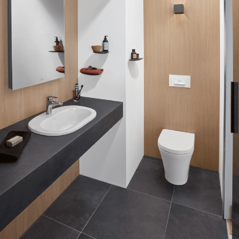Villeroy & Boch O.novo Compact White Rimless Back To Wall Toilet & Soft Close Seat 5 Villeroy & Boch O.novo Compact White Rimless Back To Wall Toilet & Soft Close Seat - Image 5