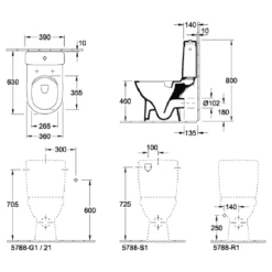 Villeroy & Boch O.novo Compact White Rimless Close Coupled Toilet, Cistern & Soft Close Seat -HANSGROHE Shop villeroy boch o novo compact white rimless close coupled toilet cistern soft close seat p66008 285351 image