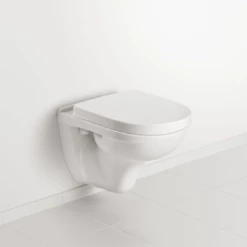 Villeroy & Boch O.novo Compact White Rimless Wall Hung Toilet & Soft Close Seat