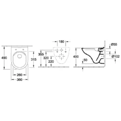 Villeroy & Boch O.novo Compact White Rimless Wall Hung Toilet & Soft Close Seat -HANSGROHE Shop villeroy boch o novo compact white rimless wall hung toilet soft close seat p66035 285339 image