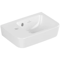 Villeroy & Boch O.novo Handwashbasin Compact, 360 X 250 X 145 Mm, White Alpin, With Overflow, Unpolished