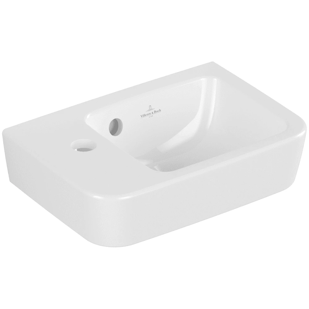 Villeroy & Boch O.novo Handwashbasin Compact, 360 X 250 X 145 Mm, White Alpin, With Overflow, Unpolished 1 Villeroy & Boch O.novo Handwashbasin Compact, 360 X 250 X 145 Mm, White Alpin, With Overflow, Unpolished
