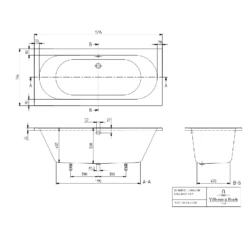 Villeroy & Boch O.novo Rectangular Bath Duo With Leg Set, Alpin 1800x800 -HANSGROHE Shop villeroy boch o novo rectangular bath duo with leg set alpin 1800x800 p66306 286092 image
