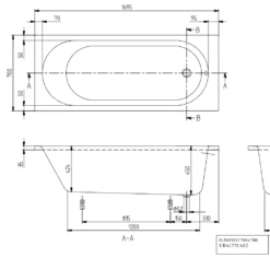 Villeroy & Boch O.novo Solo Alpin, Rectangular Bath & Legs 1700x700mm -HANSGROHE Shop villeroy boch o novo solo alpin rectangular bath legs 1700x700mm p66305 286081 image