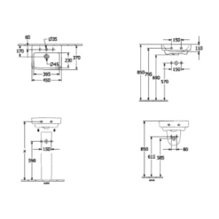 Villeroy & Boch O.novo White 450mm 1 Tap Hole Basin & Pedestal -HANSGROHE Shop villeroy boch o novo white 450mm 1 tap hole basin pedestal p66002 285200 image