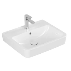 Villeroy & Boch O.novo White 550mm 1 Tap Hole Basin & Semi Pedestal 9 Villeroy & Boch O.novo White 550mm 1 Tap Hole Basin & Semi Pedestal -HANSGROHE Shop villeroy boch o novo white 550mm 1 tap hole basin semi pedestal p66000 285246 image