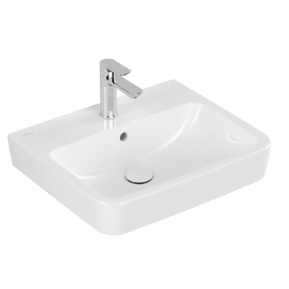 Villeroy & Boch O.novo White 550mm 1 Tap Hole Basin & Semi Pedestal 3 Villeroy & Boch O.novo White 550mm 1 Tap Hole Basin & Semi Pedestal - Image 3