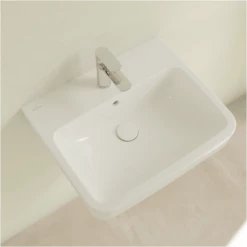Villeroy & Boch O.novo White 550mm 1 Tap Hole Basin & Semi Pedestal 11 Villeroy & Boch O.novo White 550mm 1 Tap Hole Basin & Semi Pedestal -HANSGROHE Shop villeroy boch o novo white 550mm 1 tap hole basin semi pedestal p66000 285248 image