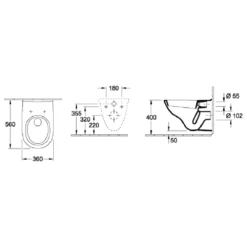 Villeroy & Boch O.novo White Wall Hung Toilet & Soft Close Seat -HANSGROHE Shop villeroy boch o novo white wall hung toilet soft close seat p66034 285319 image